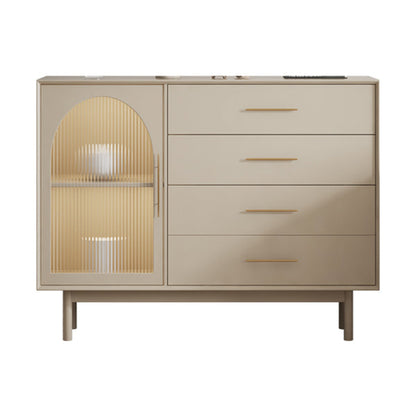 Vaste houten basis witte dressoir kast woonkamer credenza