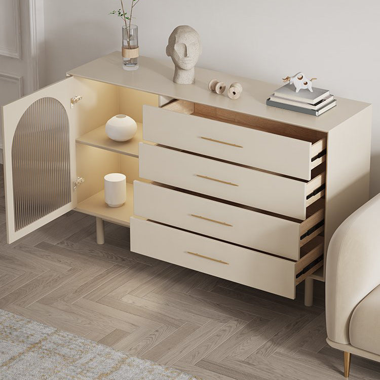Vaste houten basis witte dressoir kast woonkamer credenza
