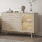 Vaste houten basis witte dressoir kast woonkamer credenza