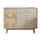 Vaste houten basis witte dressoir kast woonkamer credenza