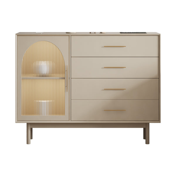 Vaste houten basis witte dressoir kast woonkamer credenza