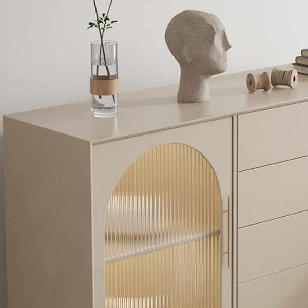 Vaste houten basis witte dressoir kast woonkamer credenza