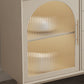 Vaste houten basis witte dressoir kast woonkamer credenza