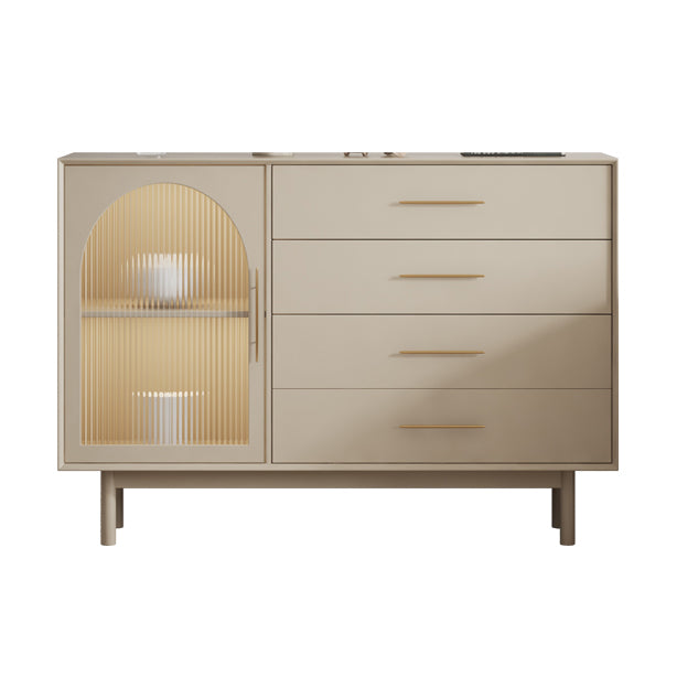 Vaste houten basis witte dressoir kast woonkamer credenza