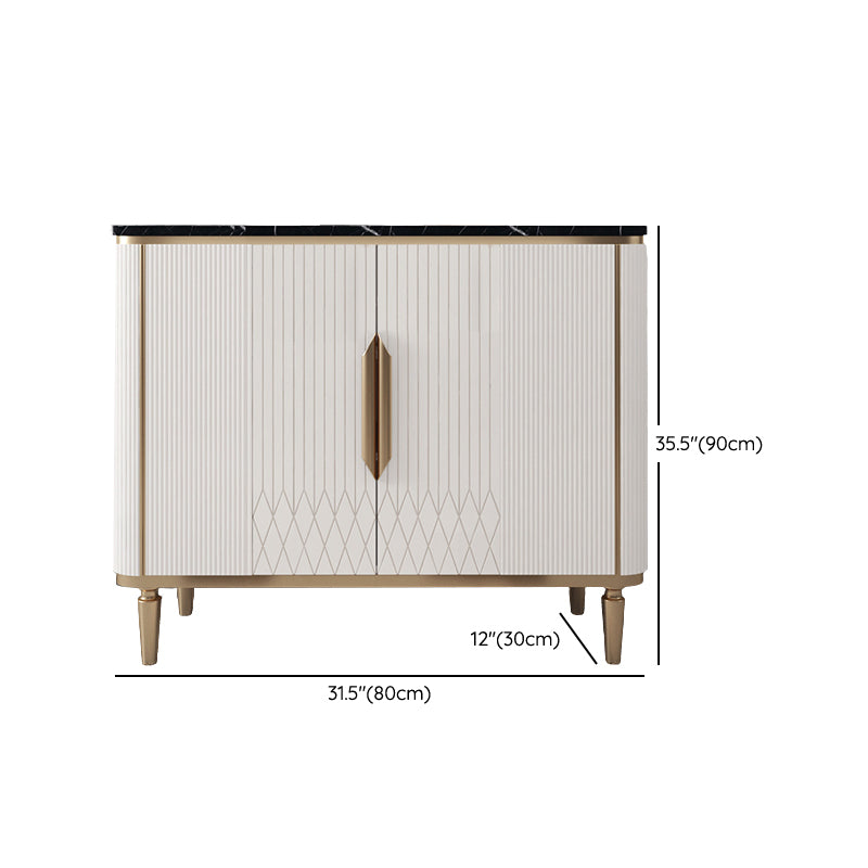 グラムスタイルゴールドベースサイドボードキャビネット35.4インチ高エンジニアリングウッドクレデンツァ