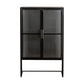 Porte di vetro contemporanee Credenza Metal Buffet Table per soggiorno