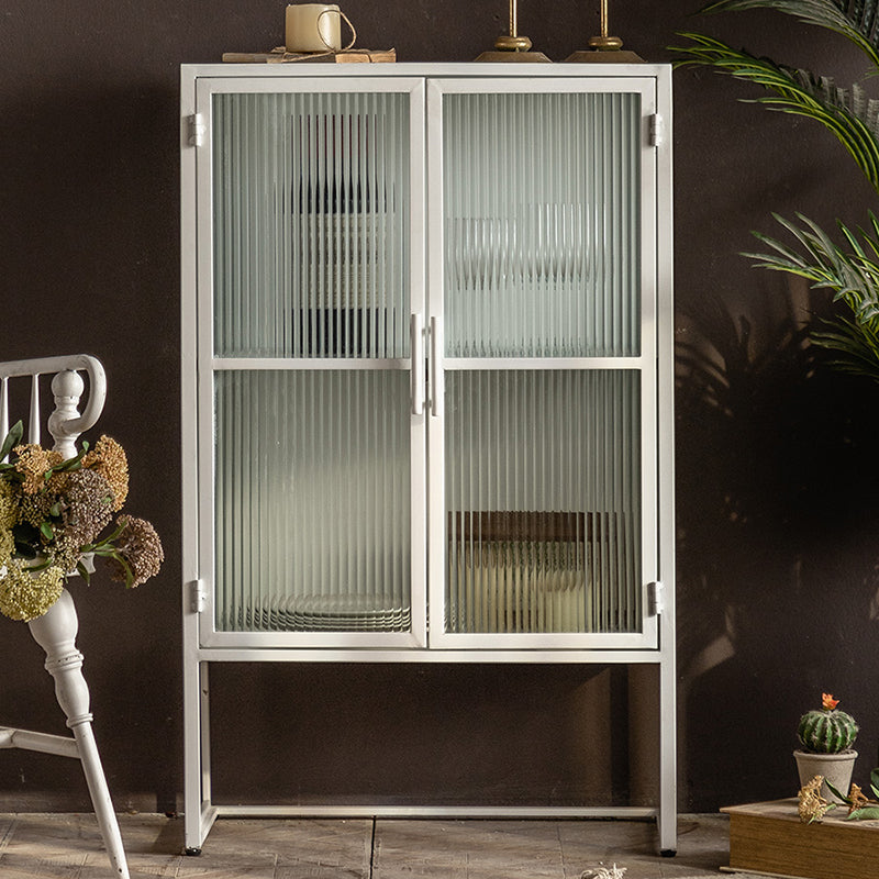 Porte di vetro contemporanee Credenza Metal Buffet Table per soggiorno