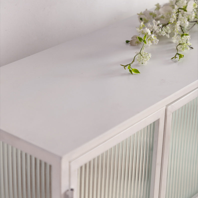 Porte di vetro contemporanee Credenza Metal Buffet Table per soggiorno