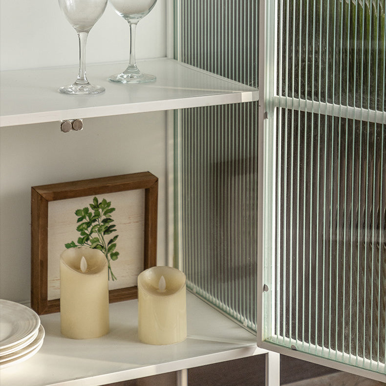 Porte di vetro contemporanee Credenza Metal Buffet Table per soggiorno