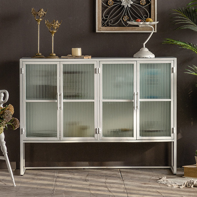 Porte di vetro contemporanee Credenza Metal Buffet Table per soggiorno