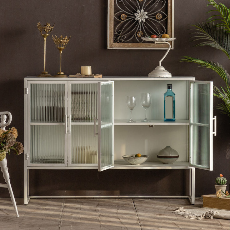 Porte di vetro contemporanee Credenza Metal Buffet Table per soggiorno