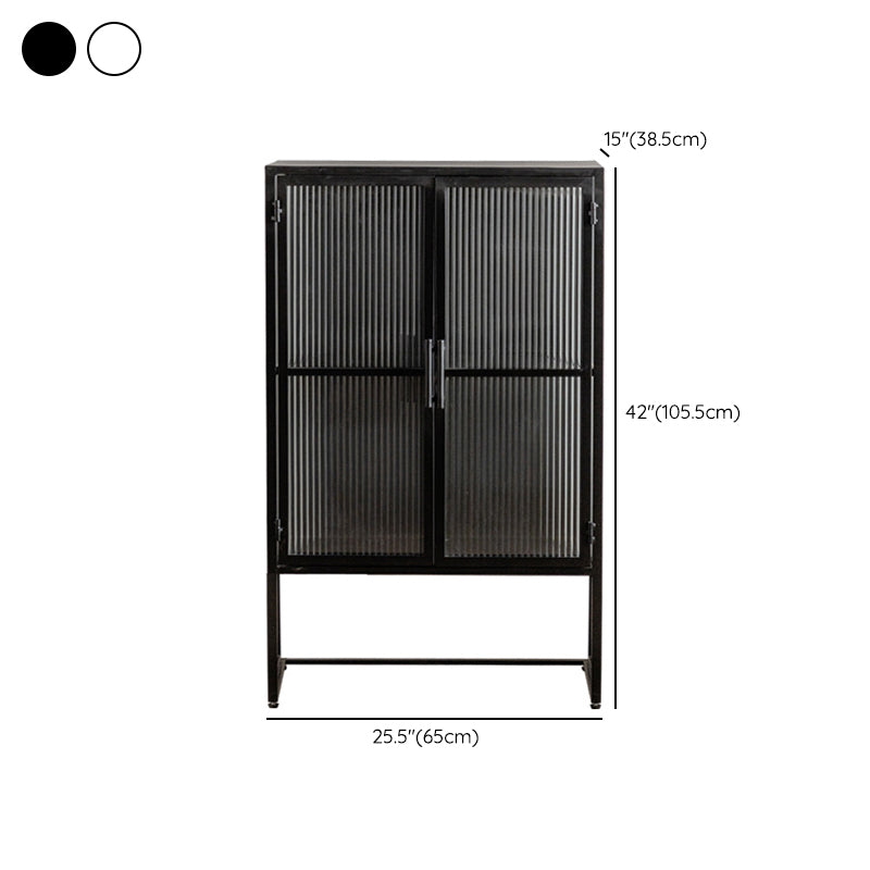 Porte di vetro contemporanee Credenza Metal Buffet Table per soggiorno