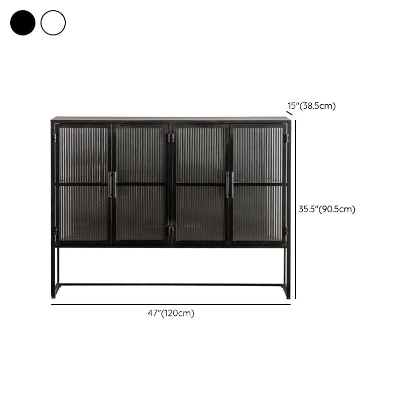 Porte di vetro contemporanee Credenza Metal Buffet Table per soggiorno