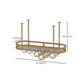 ガラスホルダー＆ストレージシェルフを備えたゴールドメタルキッチンワインホルダー
