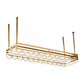 Gold Steel Hanging Wine Holder with Glass Holder & Storage Shelf