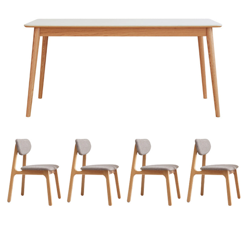 1/5 Pcs Modern Stone Rectangle Shape Dinette Table with Armless Chair