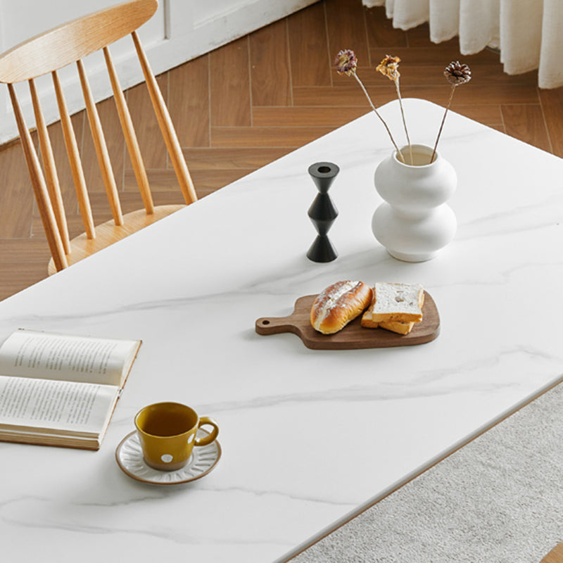 1/5 Pcs Modern Stone Rectangle Shape Dinette Table with Armless Chair