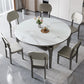 5/7/9/11 Pieces Modern Round Sintered Stone Dining Set for Home Clearhalo 'Dining Room Sets' 'Dining Tables & Seating' 'dining_room_set' 'furn' 'furn_dining_room_set' 'Furniture' 'Kitchen & Dining Furniture' 7674431