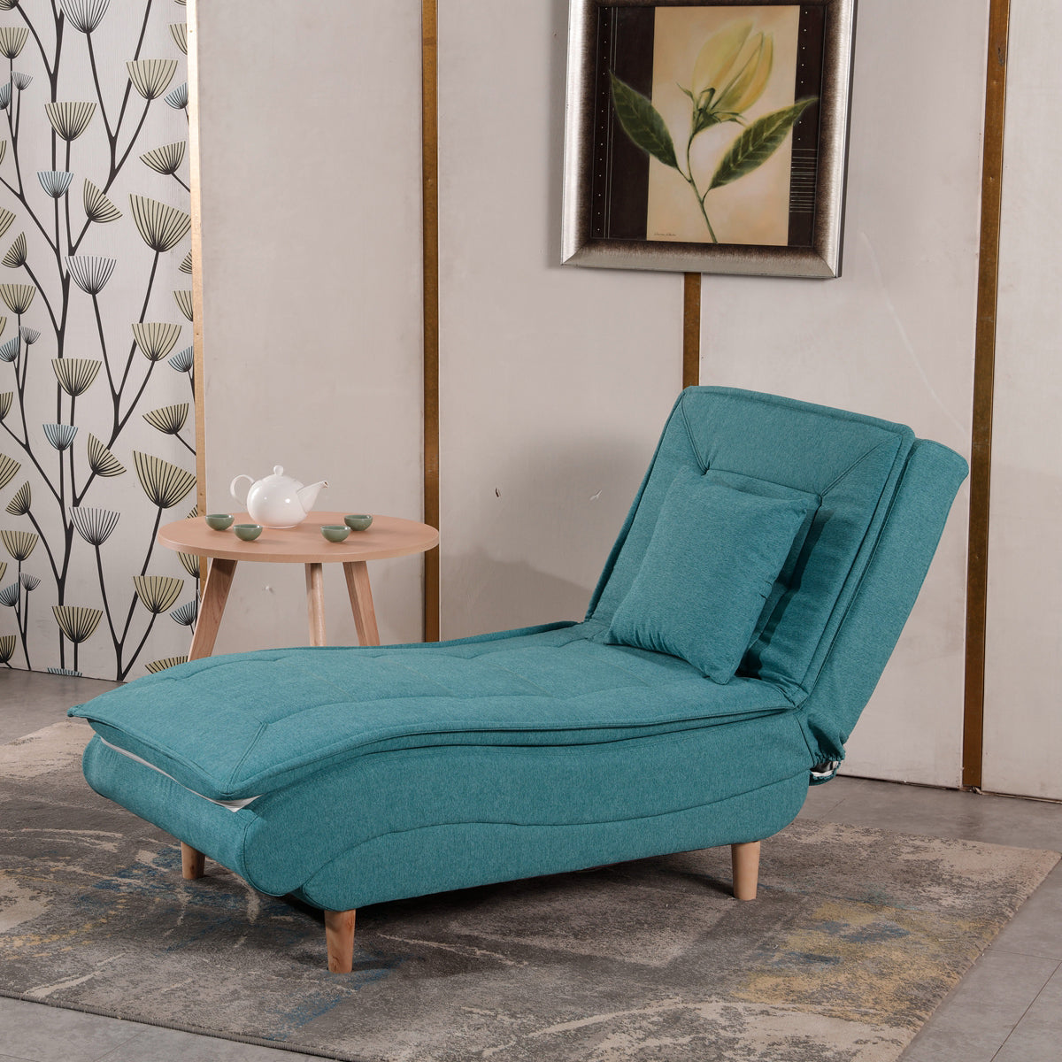 Contemporary Solid Color Upholstered Armless Chaise Lounge Couch with Storage Green Clearhalo 'Chairs & Seating' 'Chaise Lounge' 'chaise_lounge' 'furn' 'furn_chaise_lounge' 'Furniture' 'Living Room Furniture' 7675976