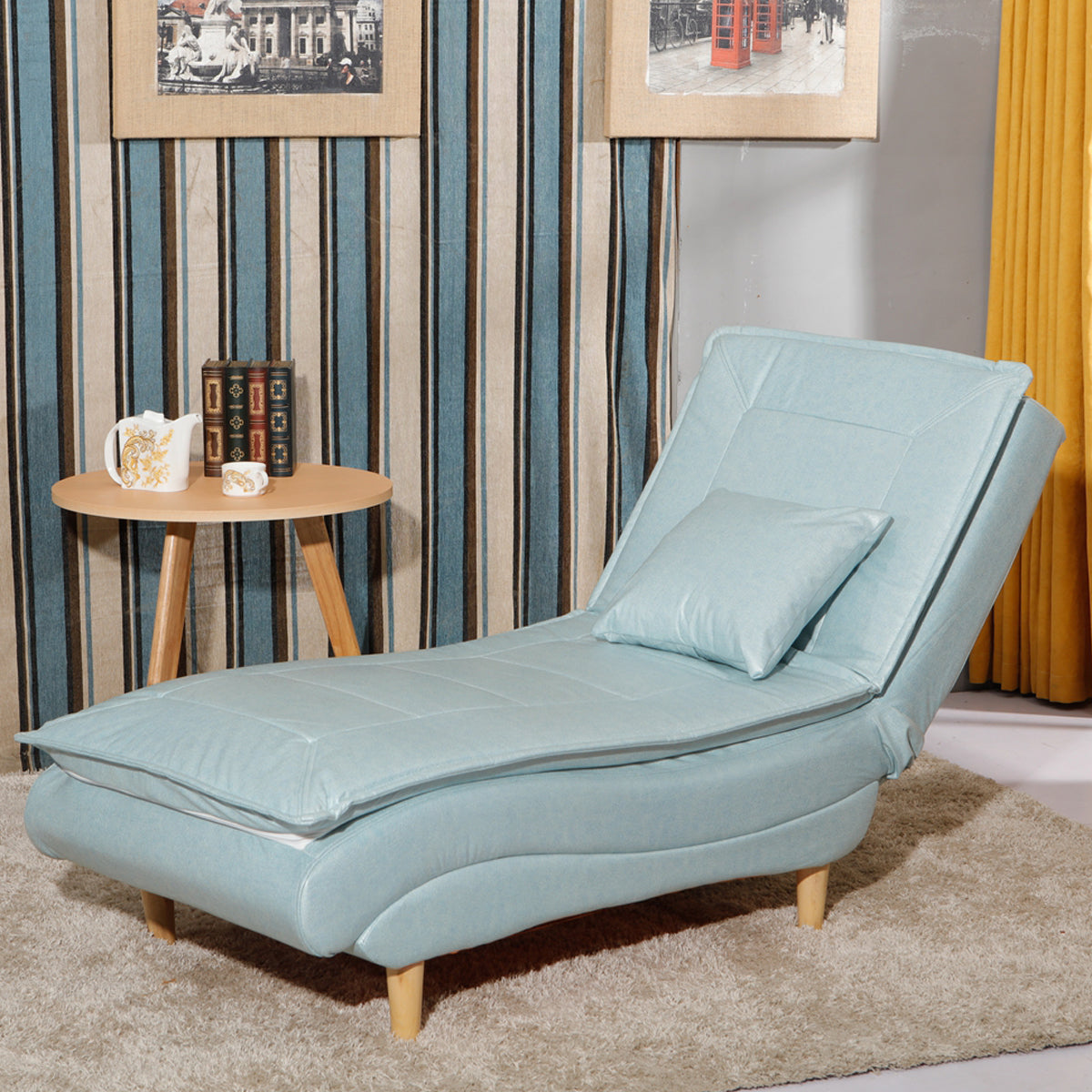 Contemporary Solid Color Upholstered Armless Chaise Lounge Couch with Storage Light Grey Clearhalo 'Chairs & Seating' 'Chaise Lounge' 'chaise_lounge' 'furn' 'furn_chaise_lounge' 'Furniture' 'Living Room Furniture' 7675984