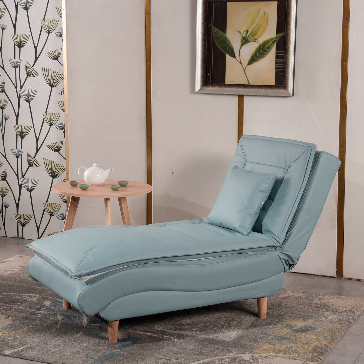 Contemporary Solid Color Upholstered Armless Chaise Lounge Couch with Storage Lake Blue Clearhalo 'Chairs & Seating' 'Chaise Lounge' 'chaise_lounge' 'furn' 'furn_chaise_lounge' 'Furniture' 'Living Room Furniture' 7675991
