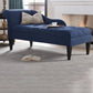 Chaise longue moderna con un bracciolo imbottita e imbottita in misto cotone