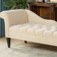 Chaise longue moderna con un bracciolo imbottita e imbottita in misto cotone