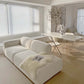 Scandinavian Style Upholstered Velvet Square Arm Chaise in White