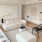Scandinavian Style Upholstered Velvet Square Arm Chaise in White