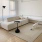 Scandinavian Style Upholstered Velvet Square Arm Chaise in White