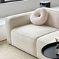 Scandinavian Style Upholstered Velvet Square Arm Chaise in White