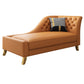 Glam Style Solid Color Genuine Leather Rolled Arms Chaise Chair with Tufted Orange Right-Arm Chaise Clearhalo 'Chairs & Seating' 'Chaise Lounge' 'chaise_lounge' 'furn' 'furn_chaise_lounge' 'Furniture' 'Living Room Furniture' 7676035