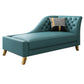 Glam Style Solid Color Genuine Leather Rolled Arms Chaise Chair with Tufted Blue Right-Arm Chaise Clearhalo 'Chairs & Seating' 'Chaise Lounge' 'chaise_lounge' 'furn' 'furn_chaise_lounge' 'Furniture' 'Living Room Furniture' 7676037