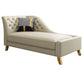 Glam Style Solid Color Genuine Leather Rolled Arms Chaise Chair with Tufted Beige Left-Arm Chaise Clearhalo 'Chairs & Seating' 'Chaise Lounge' 'chaise_lounge' 'furn' 'furn_chaise_lounge' 'Furniture' 'Living Room Furniture' 7676041