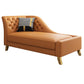 Glam Style Solid Color Genuine Leather Rolled Arms Chaise Chair with Tufted Orange Left-Arm Chaise Clearhalo 'Chairs & Seating' 'Chaise Lounge' 'chaise_lounge' 'furn' 'furn_chaise_lounge' 'Furniture' 'Living Room Furniture' 7676042