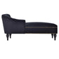 Modern Velvet Upholstered Cushioned One Armed Chaise Lounge with Nailhead Trim