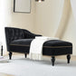 Modern Velvet Upholstered Cushioned One Armed Chaise Lounge with Nailhead Trim