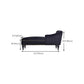 Modern Velvet Upholstered Cushioned One Armed Chaise Lounge with Nailhead Trim