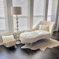 Glam Style Upholstered Cushioned Velvet Rolled Arms Chaise Lounge White Right-Arm Chaise Clearhalo 'Chairs & Seating' 'Chaise Lounge' 'chaise_lounge' 'furn' 'furn_chaise_lounge' 'Furniture' 'Living Room Furniture' 7676063