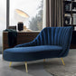 Glam Style Upholstered Cushioned Velvet Rolled Arms Chaise Lounge Blue Right-Arm Chaise Clearhalo 'Chairs & Seating' 'Chaise Lounge' 'chaise_lounge' 'furn' 'furn_chaise_lounge' 'Furniture' 'Living Room Furniture' 7676067