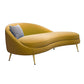 Scandinavische effen kleur fluweel getufte chaise stoel met gerolde armen