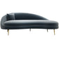 Scandinavische effen kleur fluweel getufte chaise stoel met gerolde armen