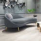 Scandinavische effen kleur fluweel getufte chaise stoel met gerolde armen