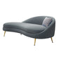 Scandinavische effen kleur fluweel getufte chaise stoel met gerolde armen