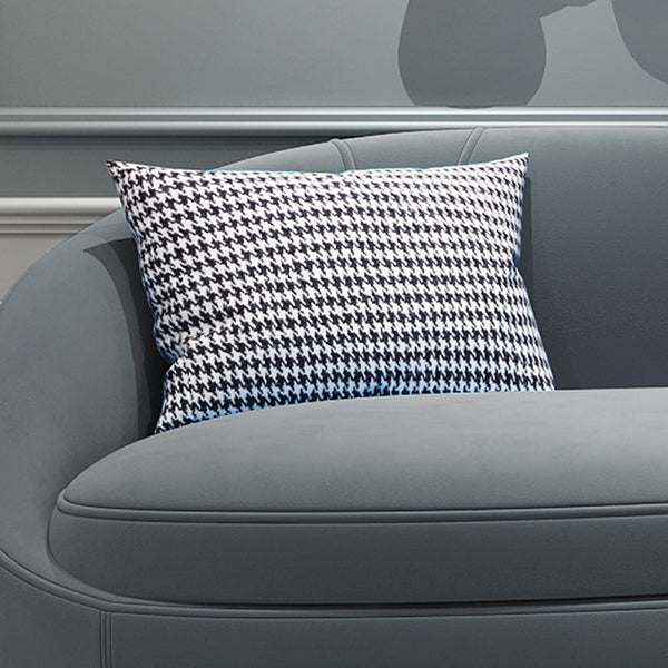 Scandinavische effen kleur fluweel getufte chaise stoel met gerolde armen