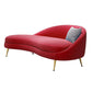 Scandinavische effen kleur fluweel getufte chaise stoel met gerolde armen