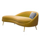 Scandinavische effen kleur fluweel getufte chaise stoel met gerolde armen