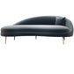 Scandinavische effen kleur fluweel getufte chaise stoel met gerolde armen
