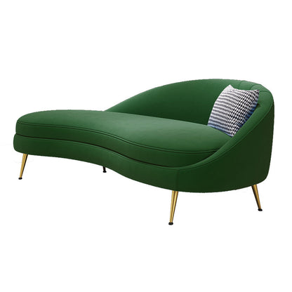 Scandinavische effen kleur fluweel getufte chaise stoel met gerolde armen