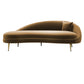 Scandinavische effen kleur fluweel getufte chaise stoel met gerolde armen
